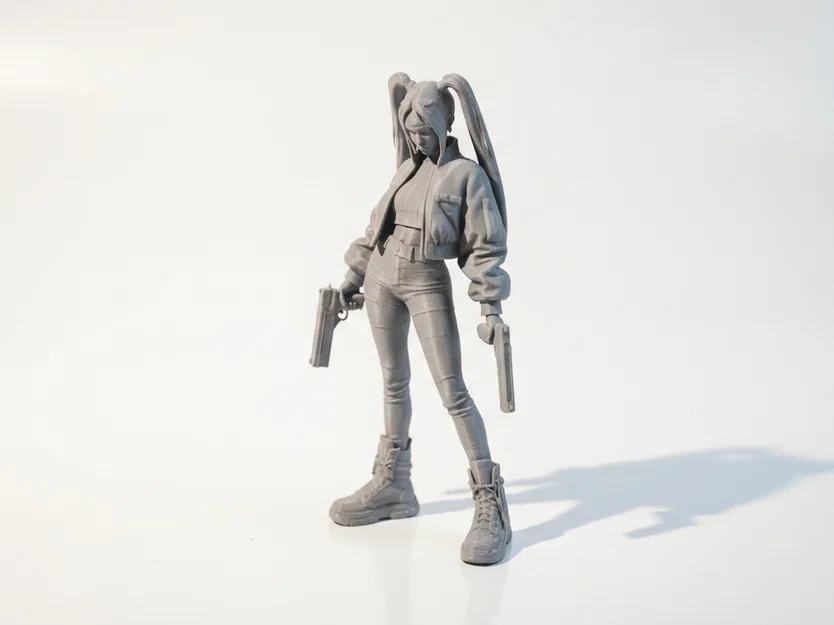 Mô hình nữ chiến binh cầm súng - Tượng 3D in ấn chi tiết - Image 1