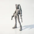 Mô hình nữ chiến binh cầm súng - Tượng 3D in ấn chi tiết - Thumbnail 1