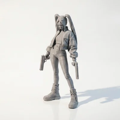 Mô hình nữ chiến binh cầm súng - Tượng 3D in ấn chi tiết