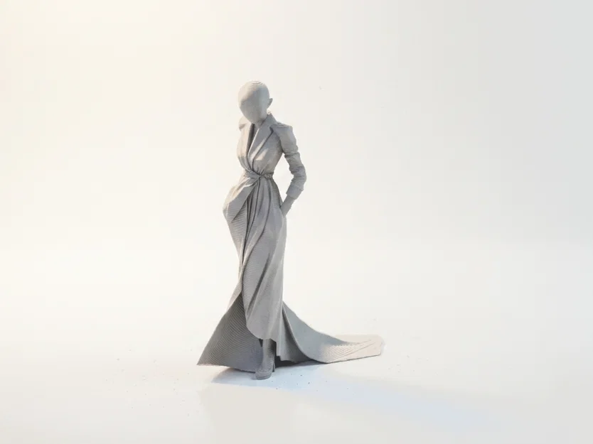 Tượng nữ trang trí tối giản - Mô hình 3D không mặt thanh lịch - Image 1