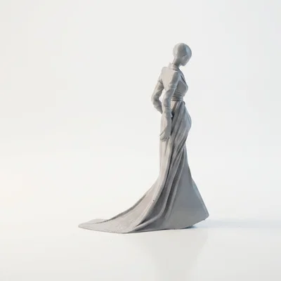 Tượng nữ trang trí tối giản - Mô hình 3D không mặt thanh lịch