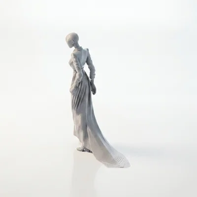 Tượng nữ trang trí tối giản - Mô hình 3D không mặt thanh lịch
