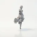 Mô hình 3D Tượng Quý Cô Thanh Lịch với Váy Xòe Duyên Dáng - Thumbnail 3