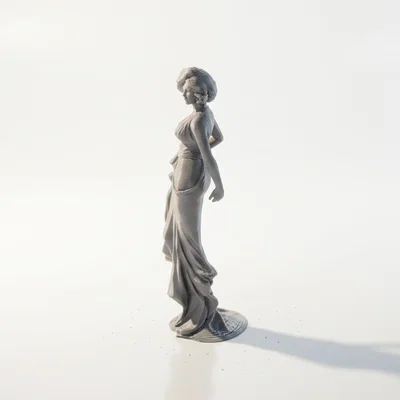 Mô hình 3D cô gái mặc váy thanh lịch - File in STL