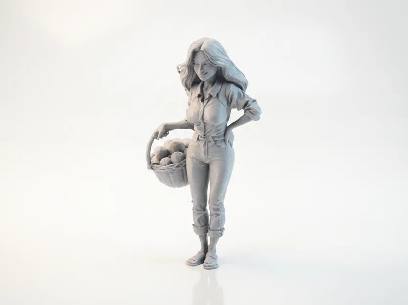 Mô hình 3D nhân vật cô gái nông thôn in 3D (Farm Girl Figurine) - Image 1