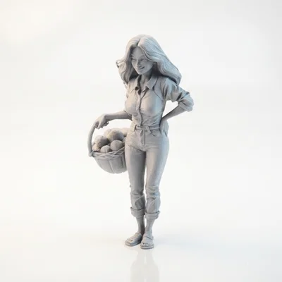 Mô hình 3D nhân vật cô gái nông thôn in 3D (Farm Girl Figurine)