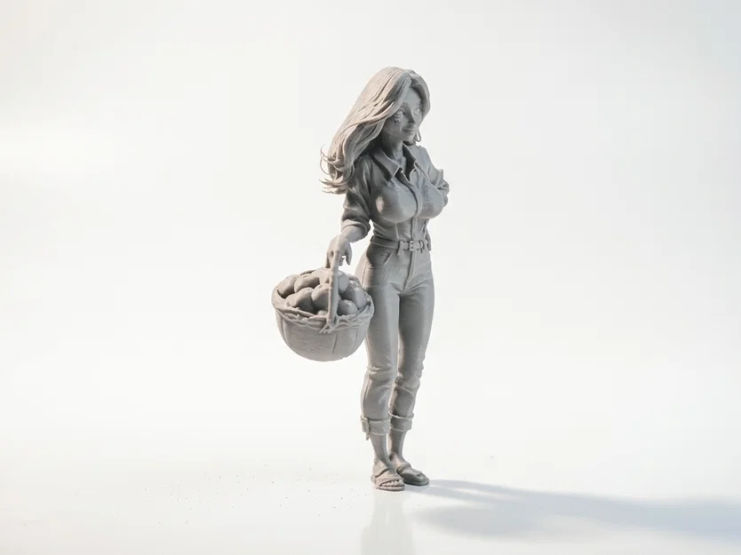 Mô hình 3D nhân vật cô gái nông thôn in 3D (Farm Girl Figurine) - Image 2