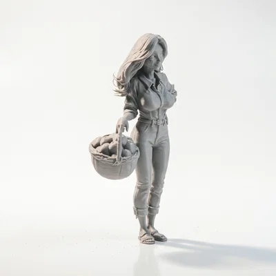Mô hình 3D nhân vật cô gái nông thôn in 3D (Farm Girl Figurine)