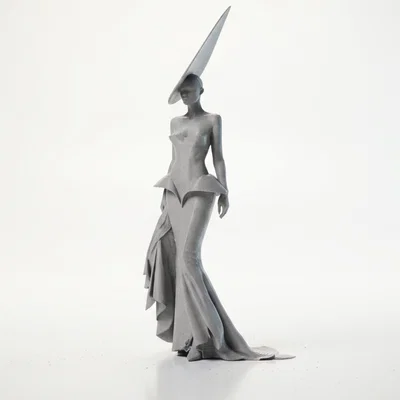 Mô hình tượng quý cô đội nón kiểu cách - File STL in 3D