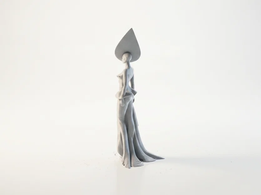 Mô hình tượng quý cô đội nón kiểu cách - File STL in 3D - Image 4