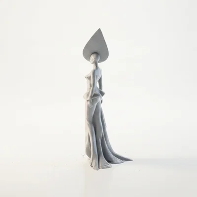 Mô hình tượng quý cô đội nón kiểu cách - File STL in 3D