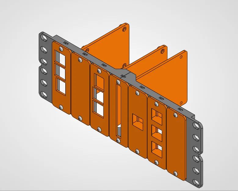 Bộ tấm gắn 2U cho Raspberry Pi và Keystone vào tủ rack 10 inch - Image 1