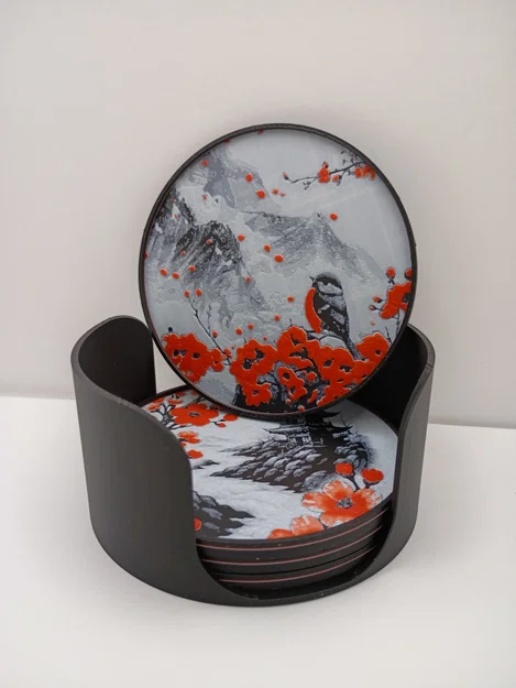 Nghệ thuật Nhật Bản, Bộ đế lót ly Sakura - Image 4