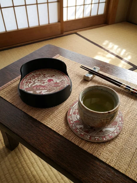 Bộ đế lót ly họa tiết Mosaic Nhật Bản - Image 1