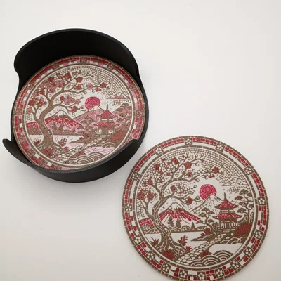 Bộ đế lót ly họa tiết Mosaic Nhật Bản