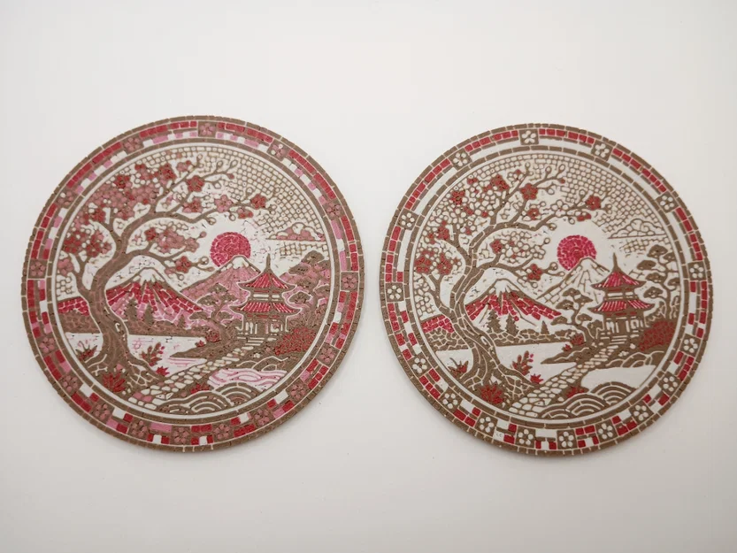 Bộ đế lót ly họa tiết Mosaic Nhật Bản - Image 4