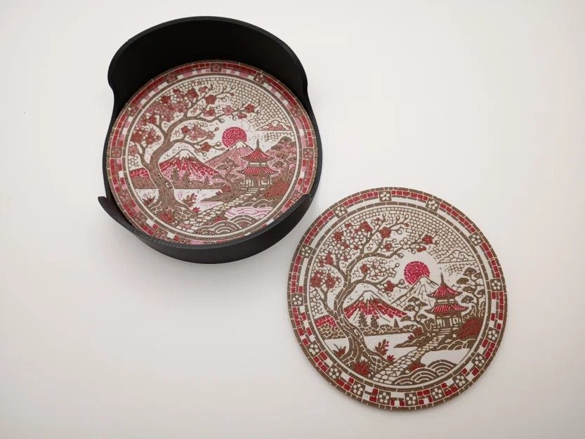 Bộ đế lót ly họa tiết Mosaic Nhật Bản - Image 5
