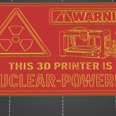 Biển báo cảnh báo hạt nhân cho máy in 3D