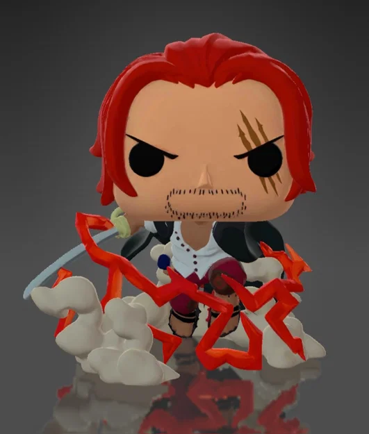 Mô hình 3D Shanks Tóc Đỏ (One Piece) phong cách Funko Pop ấn tượng - Image 1