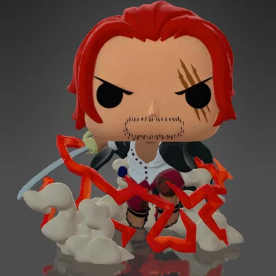 Mô hình 3D Shanks Tóc Đỏ (One Piece) phong cách Funko Pop ấn tượng
