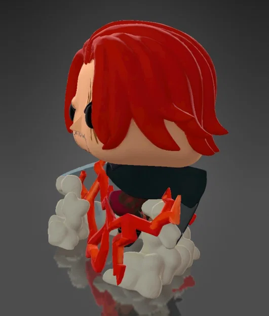 Mô hình 3D Shanks Tóc Đỏ (One Piece) phong cách Funko Pop ấn tượng - Image 2