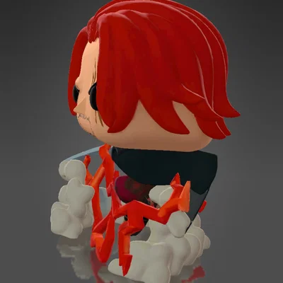 Mô hình 3D Shanks Tóc Đỏ (One Piece) phong cách Funko Pop ấn tượng