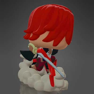 Mô hình 3D Shanks Tóc Đỏ (One Piece) phong cách Funko Pop ấn tượng
