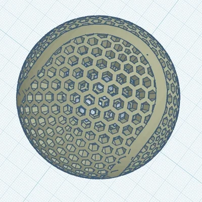 Mô hình quả bóng tennis không hơi (Airless Tennis Ball) in 3D