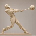 Mô hình điêu khắc 3D cầu thủ bóng chày nghệ thuật Perfect Collision - Thumbnail 2