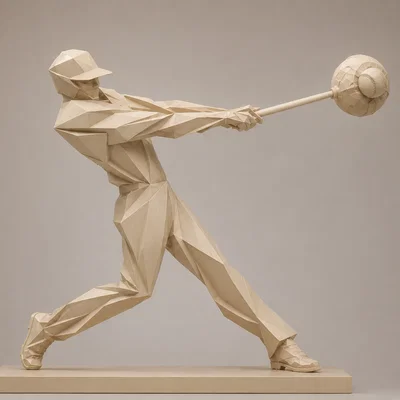 Mô hình điêu khắc 3D cầu thủ bóng chày nghệ thuật Perfect Collision