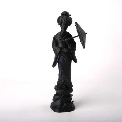 Tượng điêu khắc Geisha cầm dù
