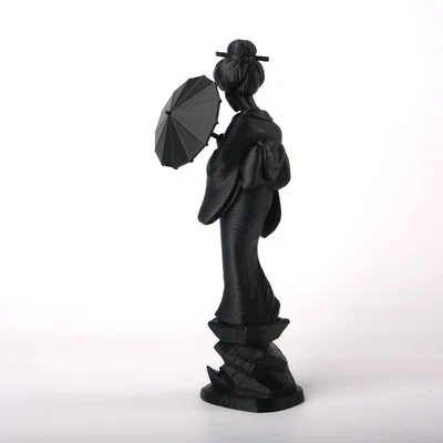 Tượng điêu khắc Geisha cầm dù