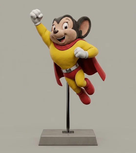 Mô hình 3D nhân vật Mighty Mouse kinh điển - In 3D trang trí độc đáo - Image 1