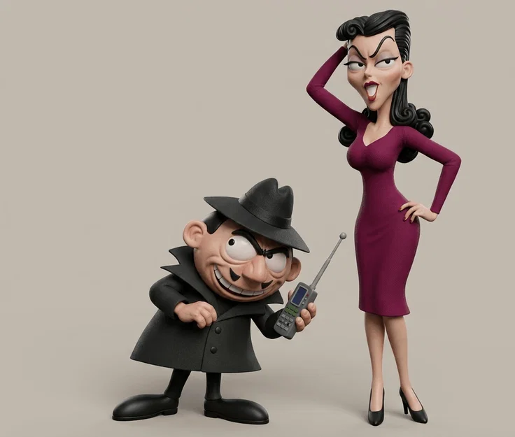 Mô hình 3D Boris và Natasha từ Rocky & Bullwinkle Show 1959 - Image 1
