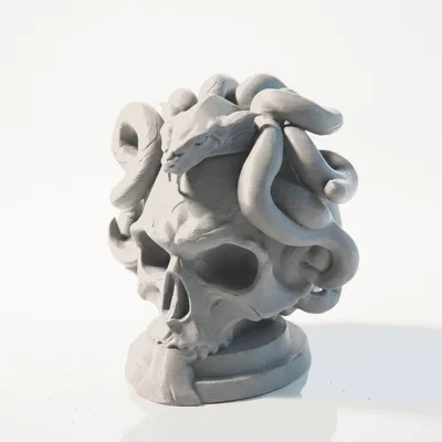 Mô hình điêu khắc đầu lâu Medusa in 3D phong cách thần thoại