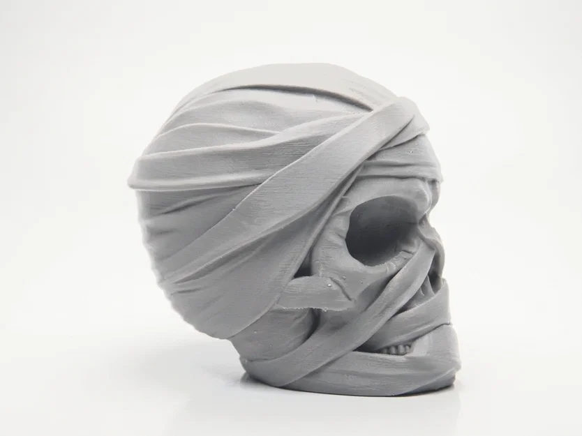 Mô hình 3D Đầu Lâu Xác Ướp Quấn Băng - Đồ trang trí Halloween - Image 2