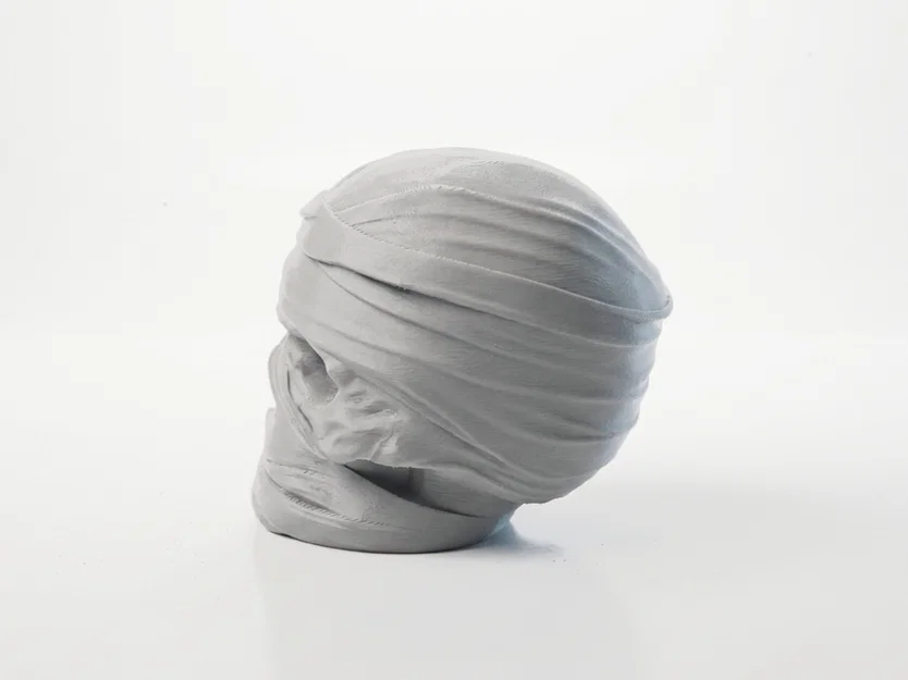 Mô hình 3D Đầu Lâu Xác Ướp Quấn Băng - Đồ trang trí Halloween - Image 4