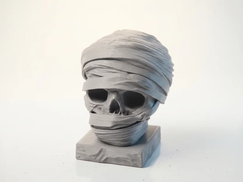 Mô hình 3D Đầu Lâu Xác Ướp Quấn Băng Trang Trí Halloween - Image 1