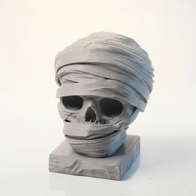 Mô hình 3D Đầu Lâu Xác Ướp Quấn Băng Trang Trí Halloween