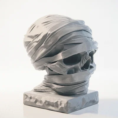 Mô hình 3D Đầu Lâu Xác Ướp Quấn Băng Trang Trí Halloween