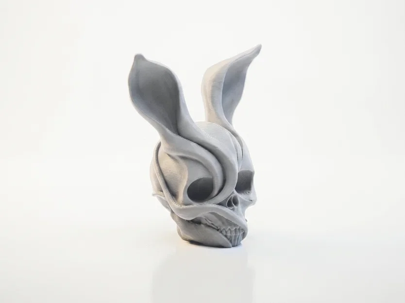 Mô hình điêu khắc 3D đầu lâu người thỏ phong cách giả tưởng - Image 2