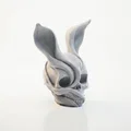 Mô hình điêu khắc 3D đầu lâu người thỏ phong cách giả tưởng - Thumbnail 2
