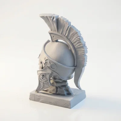 Mô hình 3D Điêu khắc Đầu lâu Chiến binh Spartan Leonidas