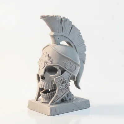 Mô hình 3D Điêu khắc Đầu lâu Chiến binh Spartan Leonidas