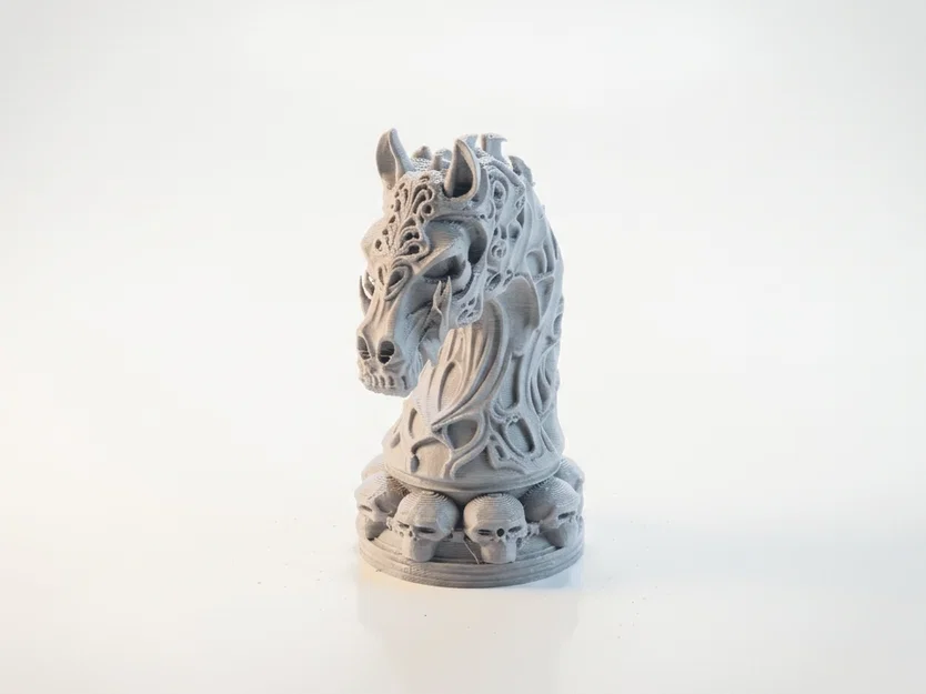 Mô hình in 3D quân cờ hiệp sĩ đầu lâu phong cách Gothic - Image 1