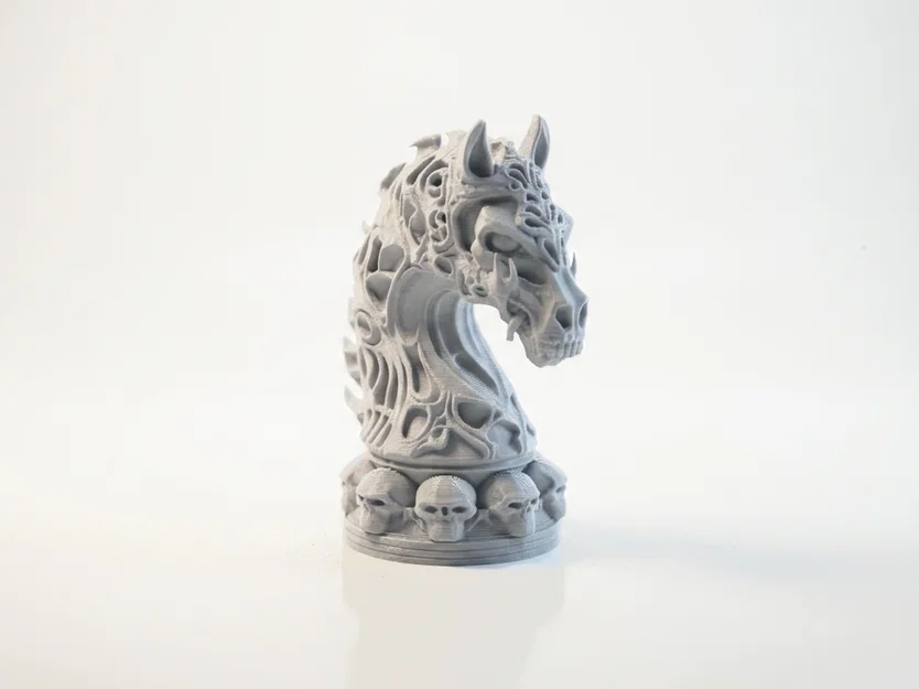 Mô hình in 3D quân cờ hiệp sĩ đầu lâu phong cách Gothic - Image 2