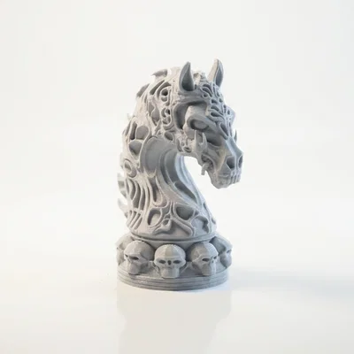 Mô hình in 3D quân cờ hiệp sĩ đầu lâu phong cách Gothic