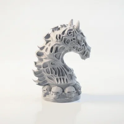 Mô hình in 3D quân cờ hiệp sĩ đầu lâu phong cách Gothic
