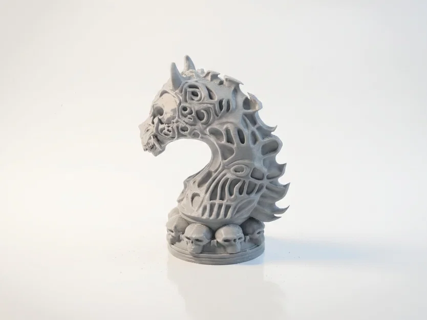 Mô hình in 3D quân cờ hiệp sĩ đầu lâu phong cách Gothic - Image 4