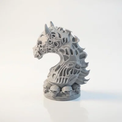 Mô hình in 3D quân cờ hiệp sĩ đầu lâu phong cách Gothic